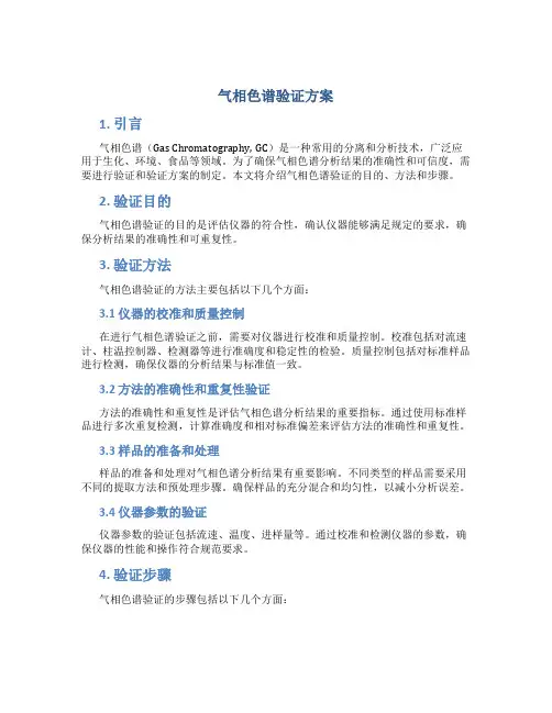 气相色谱验证方案