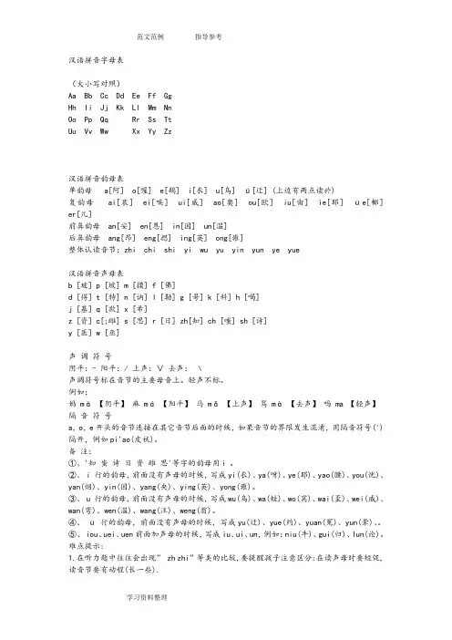 汉语拼音知识大全