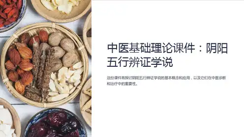 《中医基础理论课件：阴阳五行辨证学说》