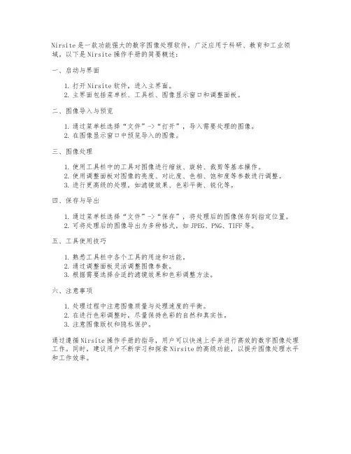 nirsite操作手册