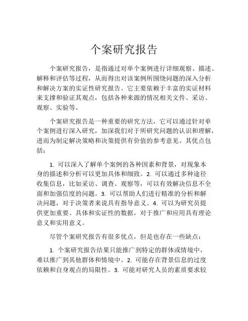 个案研究报告
