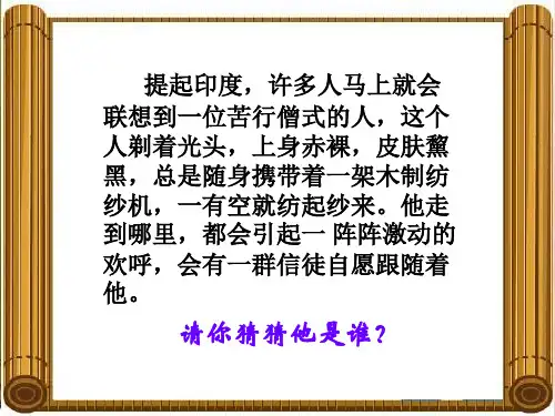 高中历史(人民版)选修四(中外历史人物评说)5.2 圣雄甘地