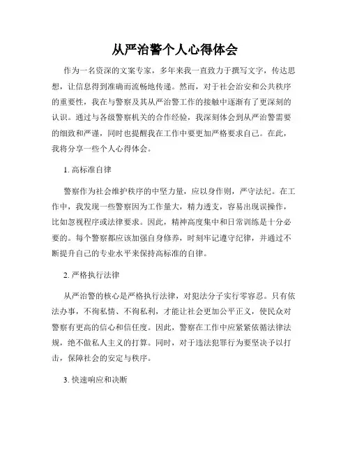 从严治警个人心得体会