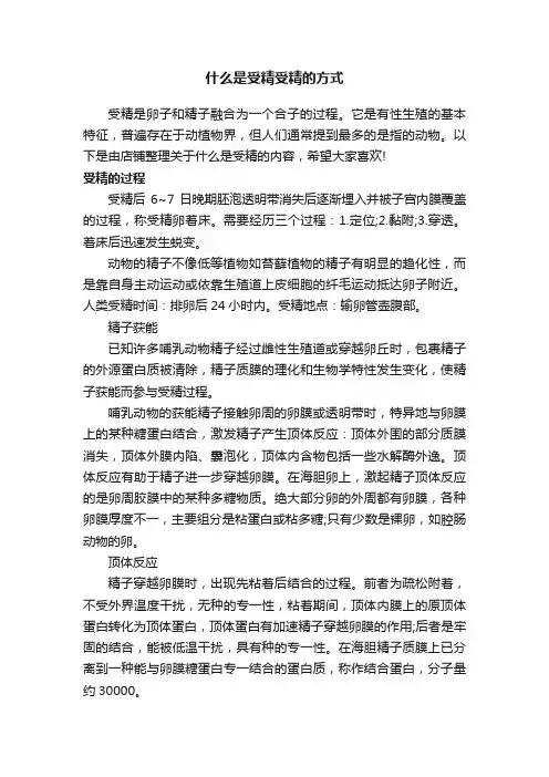 什么是受精受精的方式