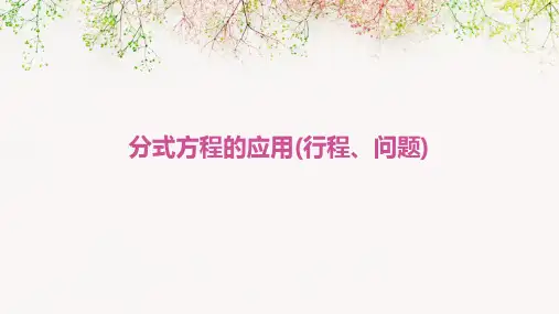 分式方程的应用(行程、问题)
