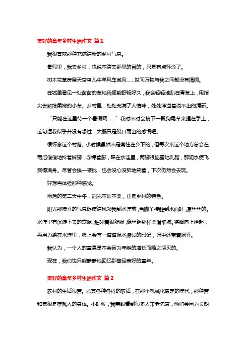 回忆童年夏日农村的短文