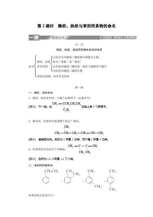 人教版化学选修5随堂练习 1.3.2