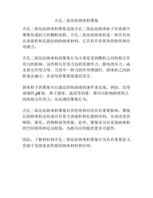 介孔二氧化硅纳米粒聚集