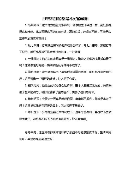 形容看到的都是不好的成语