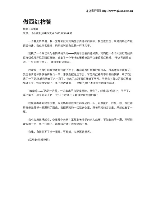 做西红柿酱