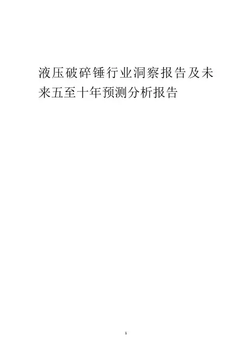 2023年液压破碎锤行业洞察报告及未来五至十年预测分析报告