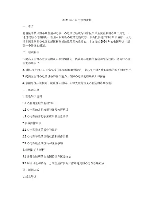 2024年心电图培训计划