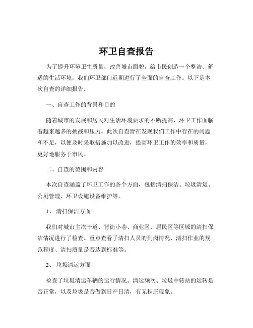 环卫自查报告
