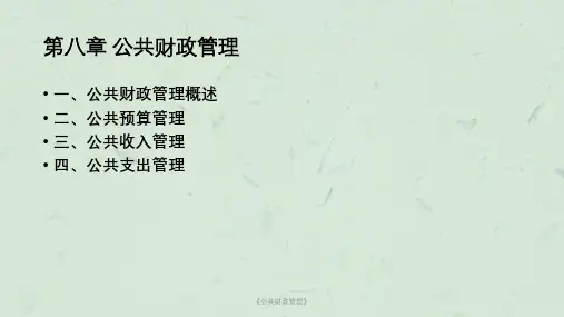 《公共财政管理》课件
