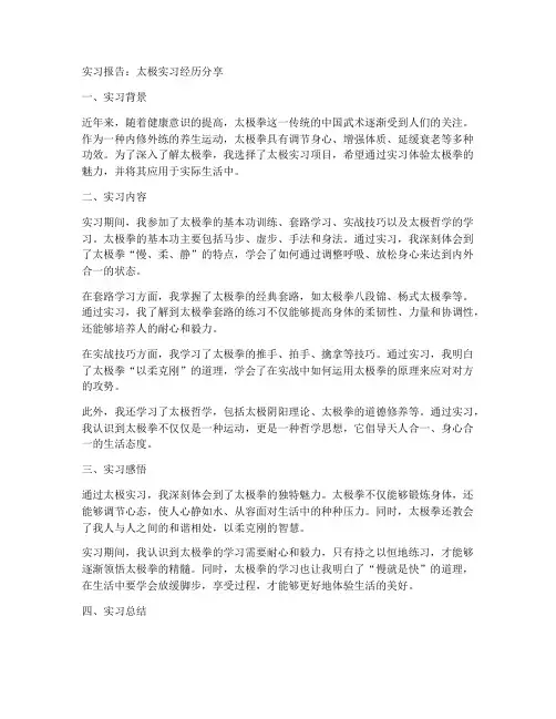 太极实习报告