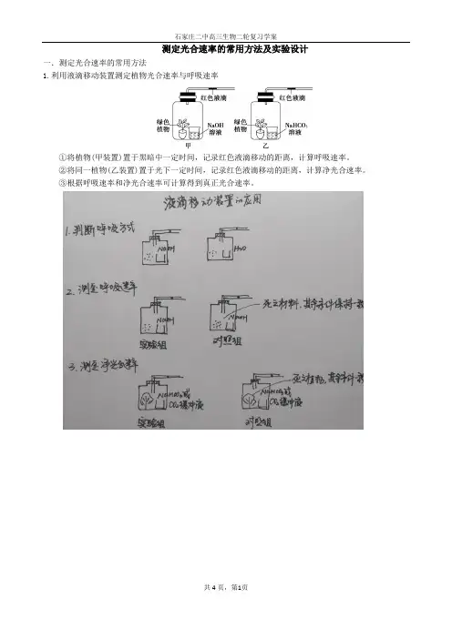 (三)测定光合速率的常用方法及实验设计