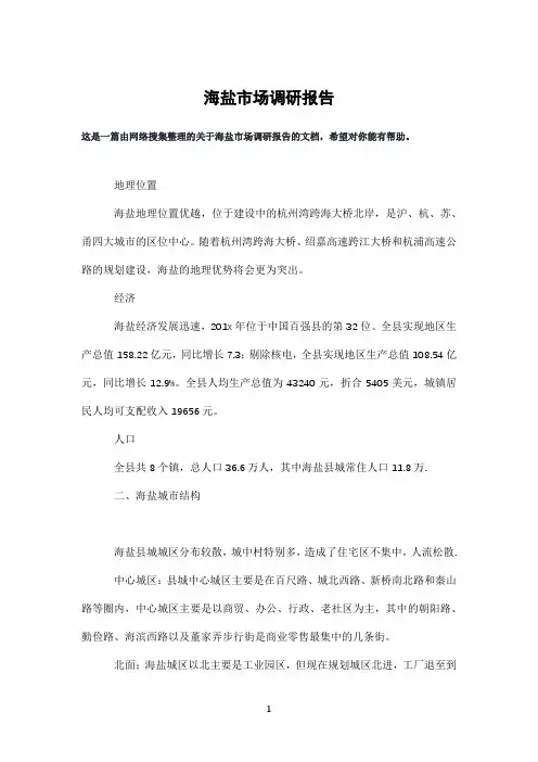 海盐市场调研报告