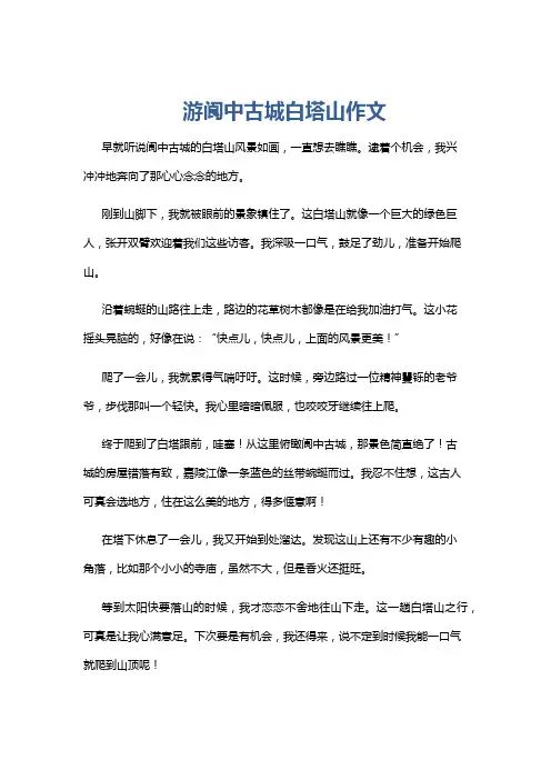 游阆中古城白塔山作文