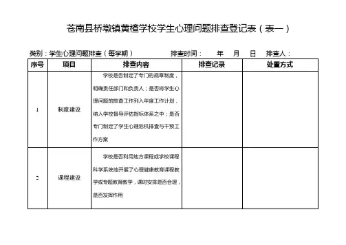 学生心理问题排查