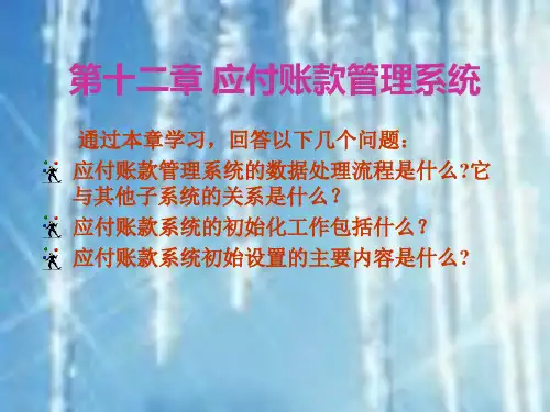 第十二章 会计电算化 应付账款管理系统
