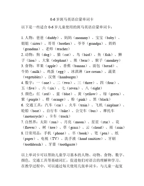 0-6岁斑马英语启蒙单词卡