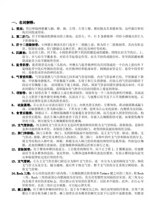 临床解剖学复习题