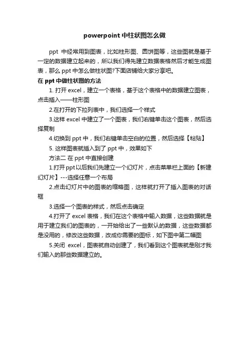 powerpoint中柱状图怎么做