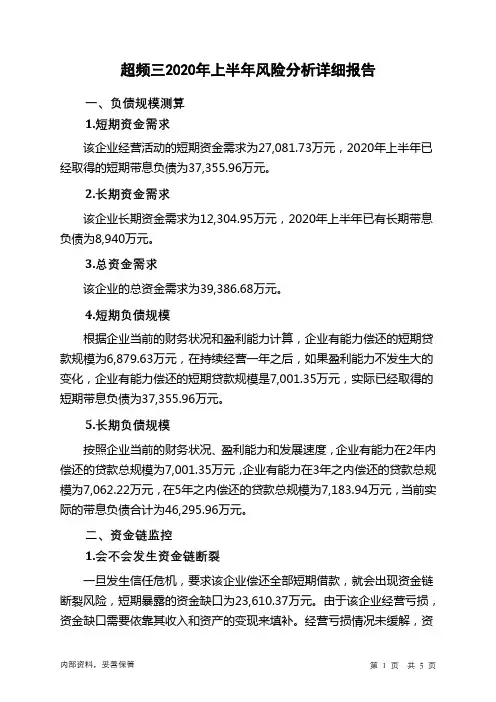 超频三2020年上半年财务风险分析详细报告