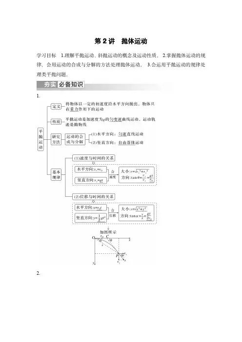 2024届高考物理复习讲义：抛体运动