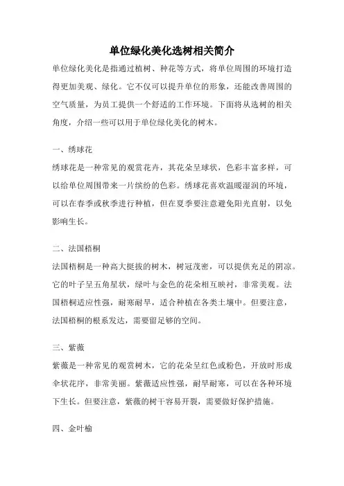 单位绿化美化选树相关简介