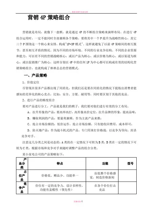 营销策略组合