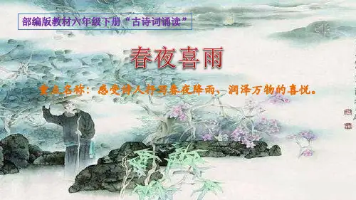 人教版(统编)小学六年级下册语文《春夜喜雨》教学课件