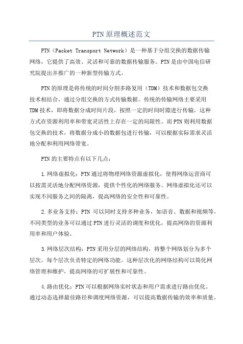 PTN原理概述范文
