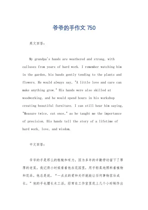 爷爷的手作文750