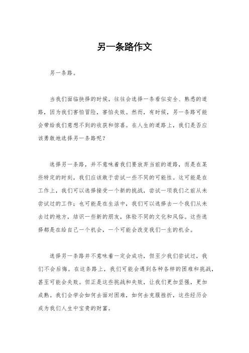 另一条路作文