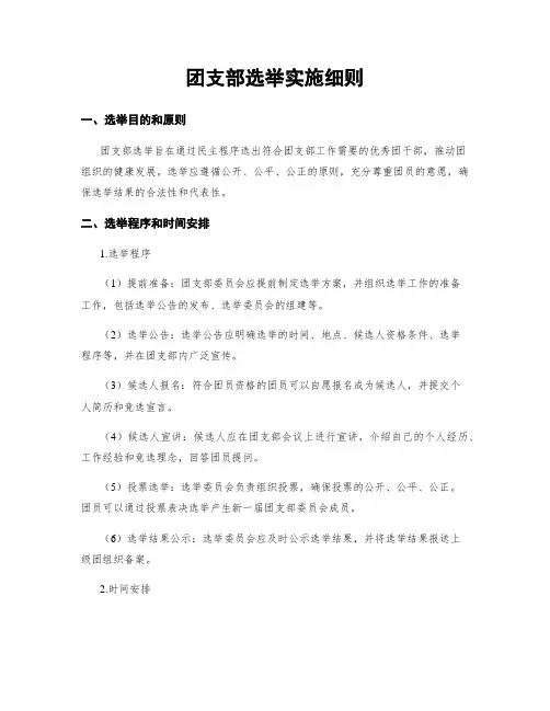团支部选举实施细则