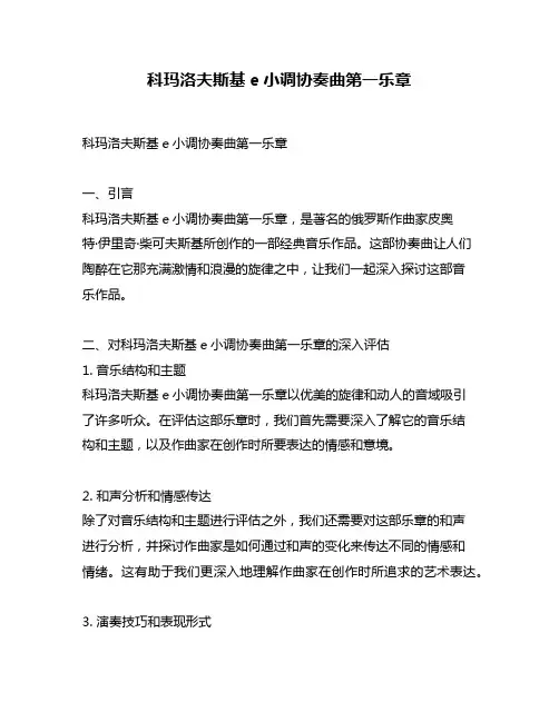 科玛洛夫斯基e小调协奏曲第一乐章