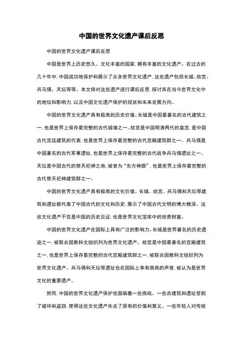 中国的世界文化遗产课后反思