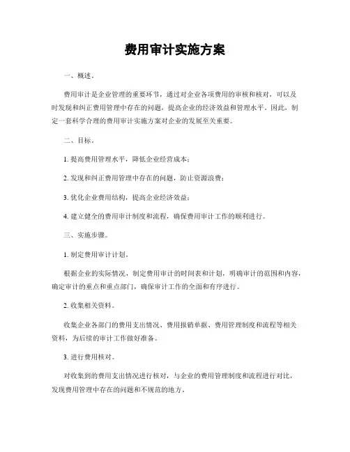 费用审计实施方案
