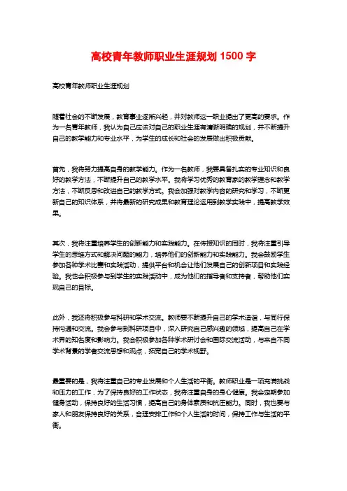 高校青年教师职业生涯规划 (2)
