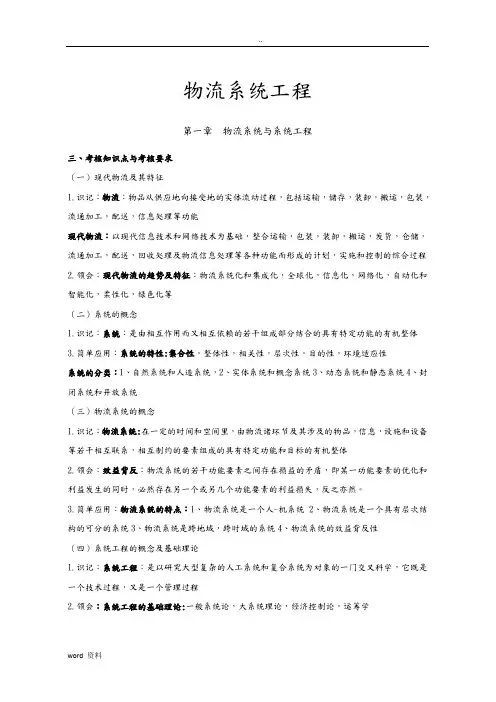 物流系统工程重点整理