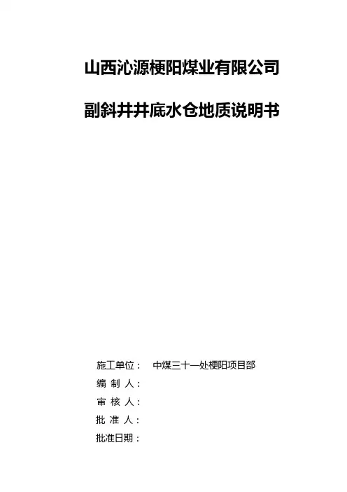 水仓地质说明书