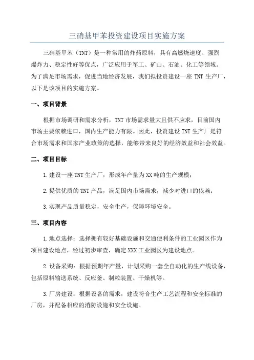 三硝基甲苯投资建设项目实施方案