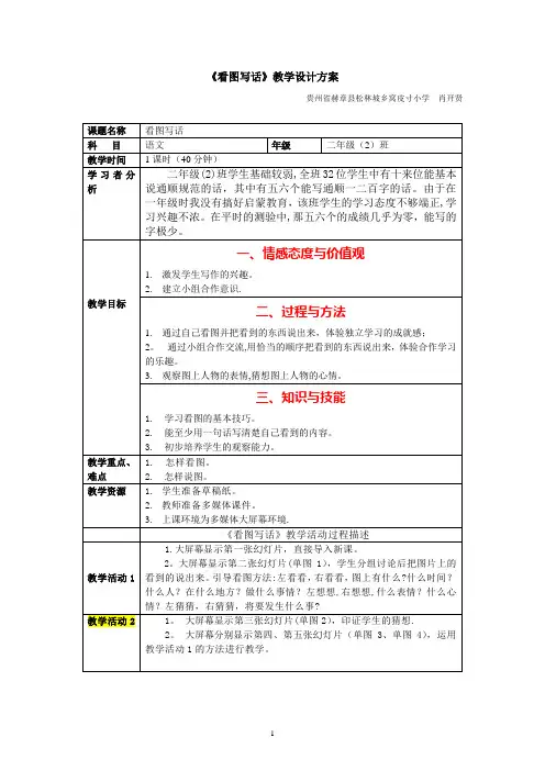 《看图写话》教学设计方案