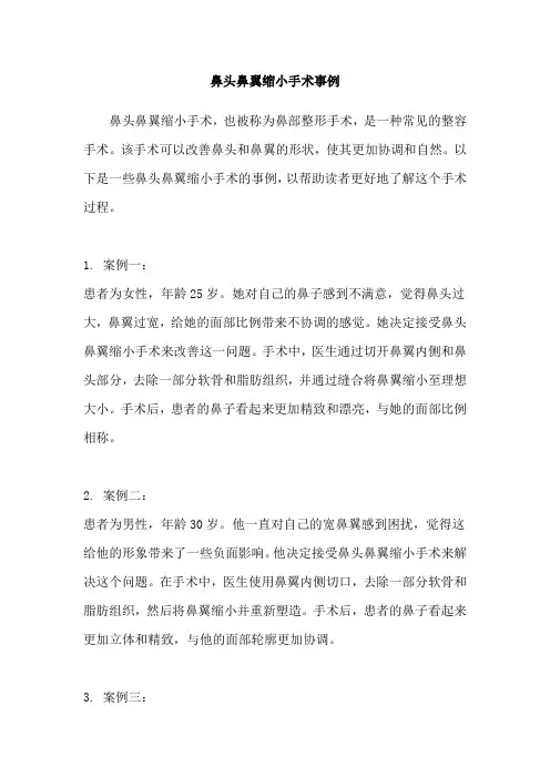 鼻头鼻翼缩小手术事例
