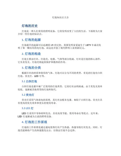 灯泡知识点大全