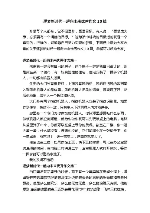 逐梦新时代一起向未来优秀作文10篇