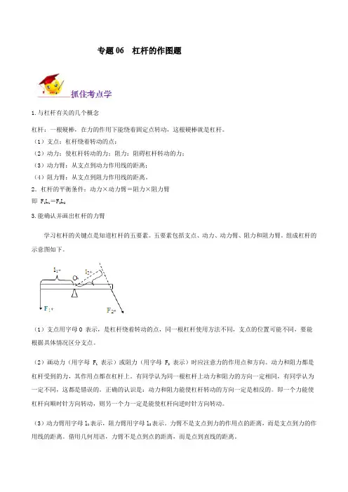 专题06  杠杆的作图题(解析版)  