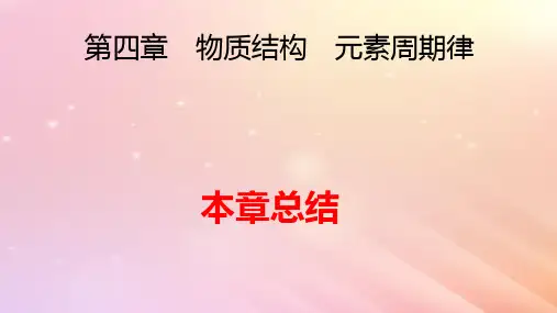 新教材2024版高中化学第4章物质结构元素周期律本章总结pptx课件新人教版必修第一册