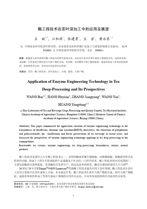 酶工程技术在茶叶深加工与应用及展望